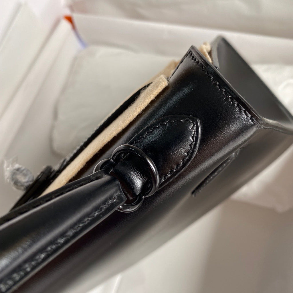 Hermès So Black Kelly 25 Box Leather Palladium Hardware