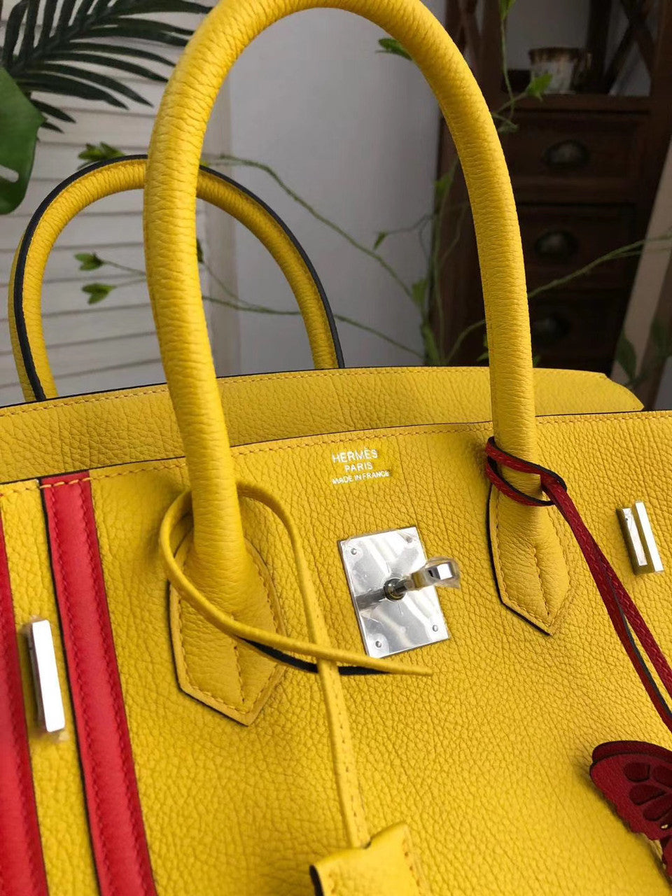 HERMÈS  LIMITED EDITION OFFICIER BIRKIN 35 SOLEIL TOGO HANDBAG