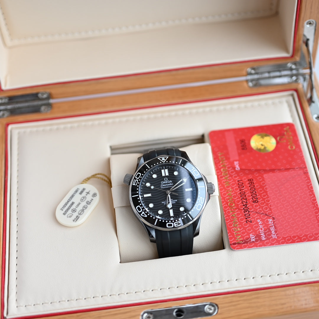 Omega Seamaster 300M Black Ceramic Titanium Watch 43.5mm Full Set