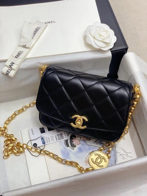 Chanel Small Flap Bag AS2189 with Gold Coin Charms