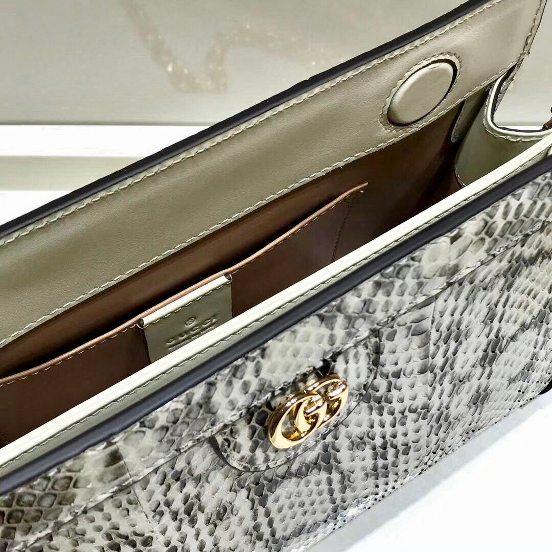 Gucci Ophidia small snakeskin shoulder bag Grey