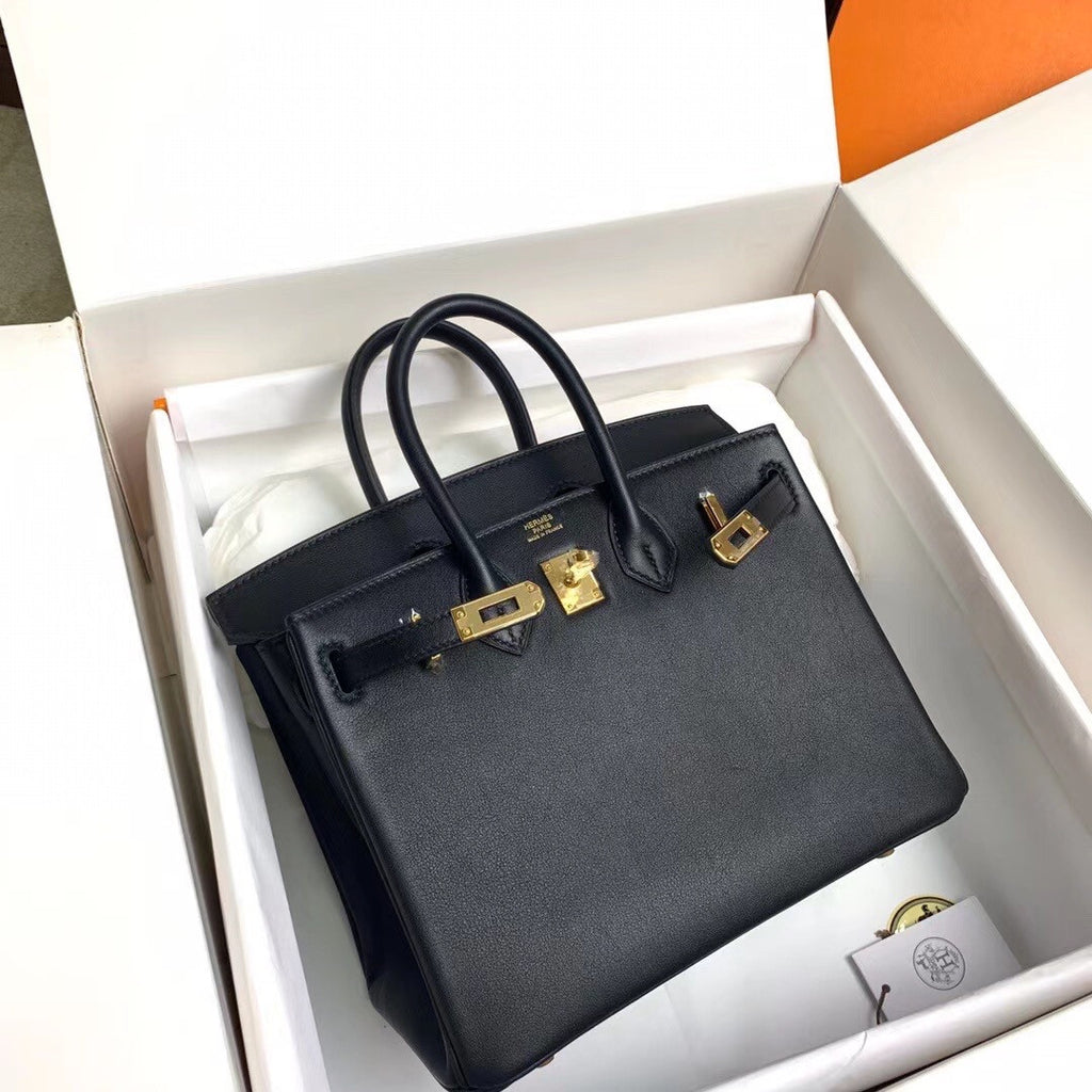 Hermes Black Birkin 25 cm Swift Gold Hardware