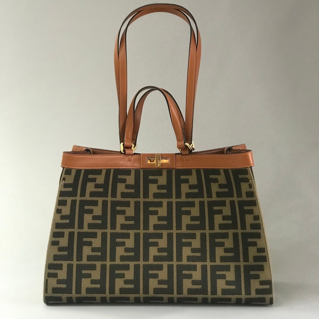 Fendi PEEKABOO X-TOTE Green canvas bag