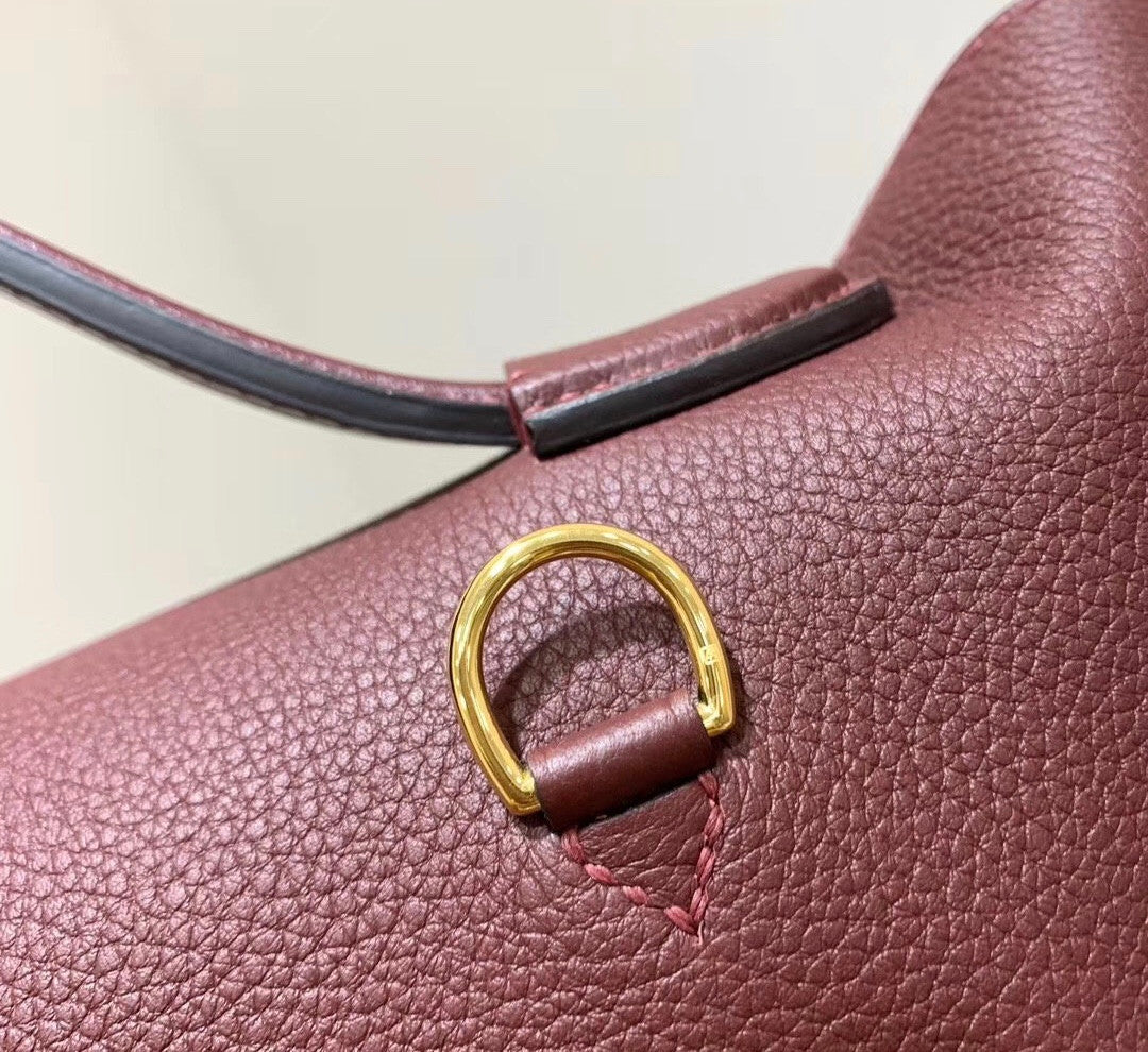 Hermes Kelly 24/24 Bordeaux Swift & Togo Leather with Gold Hardware