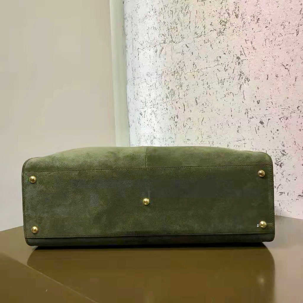 Fendi PEEKABOO X-LITE LARGE Green suede bag