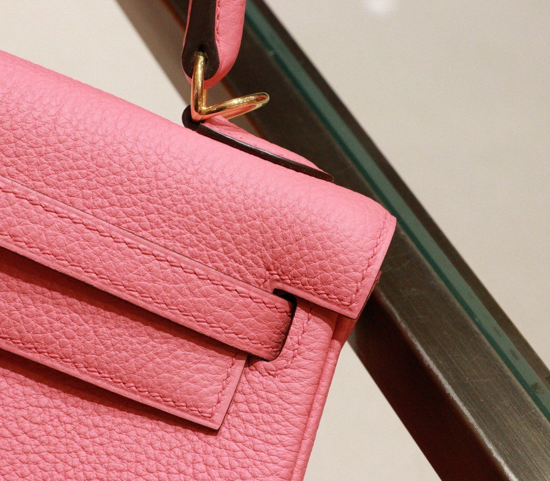 Hermes 8W ROSE AZALEE  Kelly 25 cm Epsom Gold Hardware