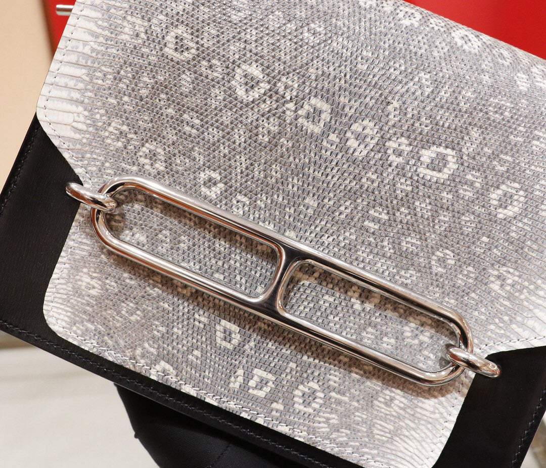 Hermes Special Order Lizard  Roulis Bag 23cm
