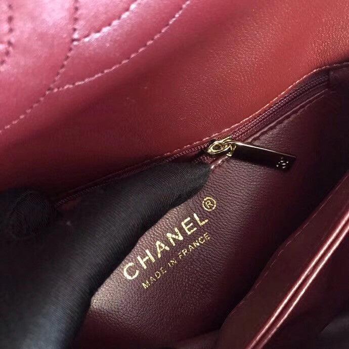 Chanel  Small Trendy CC Top Handle Bag Quilted Lambskin Bordeaux