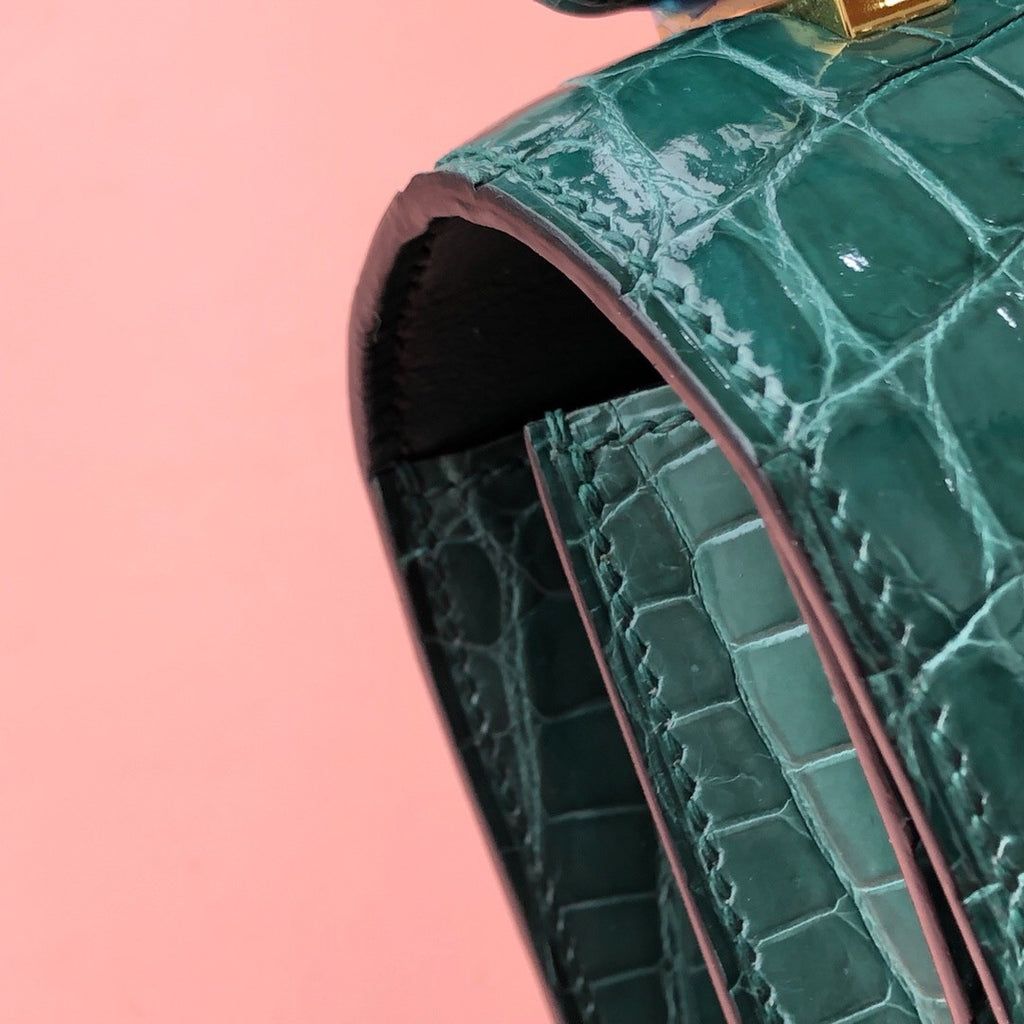 Hermes 6Q VERT EMERAUDE Constance 23 Alligator