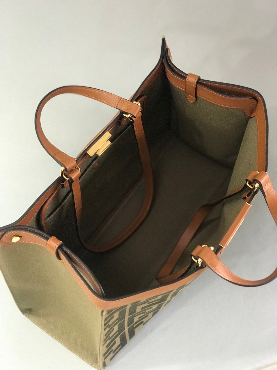 Fendi PEEKABOO X-TOTE Green canvas bag