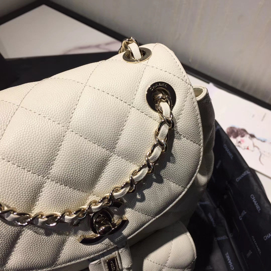Chanel DUMA LEATHER BACKPACK WHITE