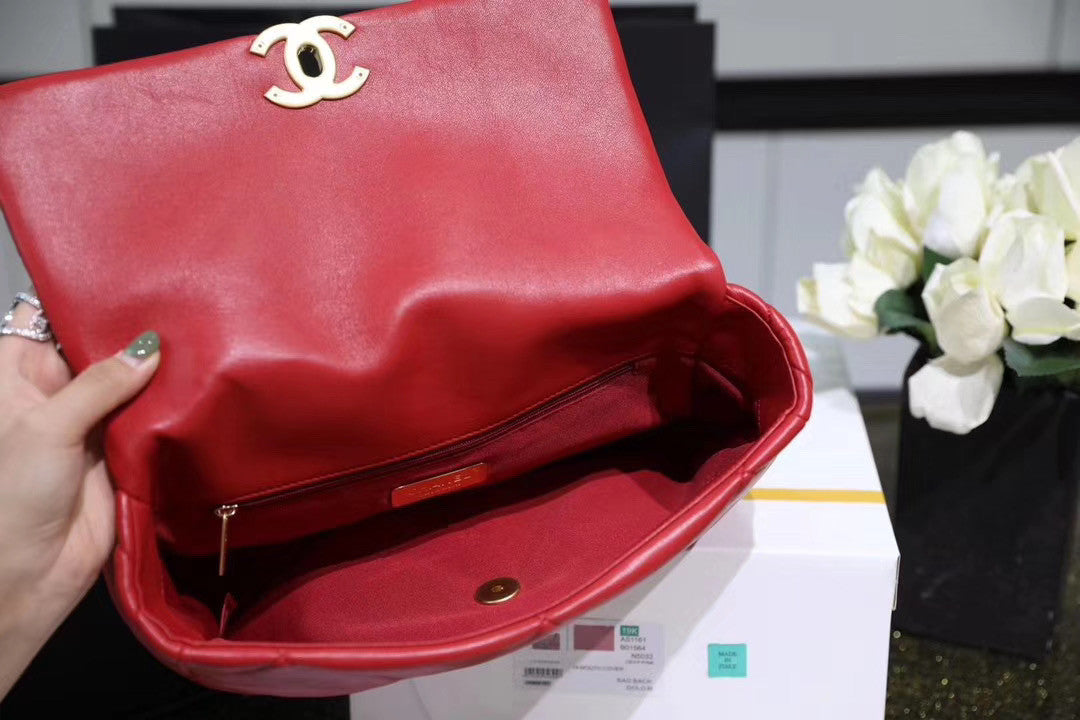 CHANEL 19 Large Flap Bag Red