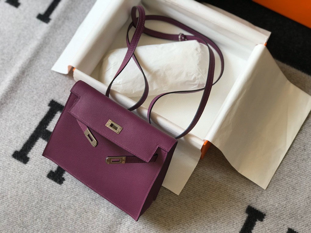 Hermes Anemone Kelly Danse Bag Evercolour Leather Palladium Hardware