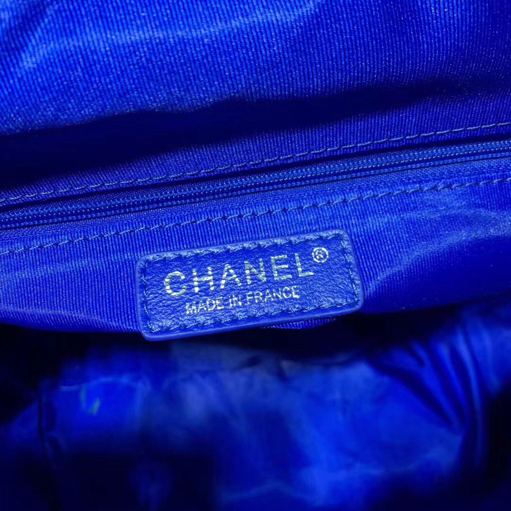 Chanel Printed Canvas  Backpack  Black