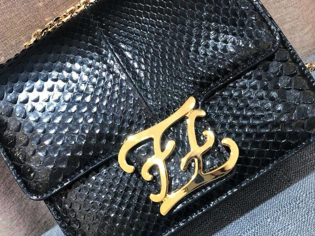 Fendi KARLIGRAPHY Black elaphe bag