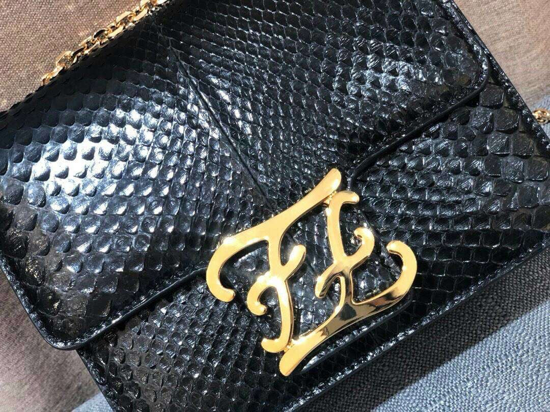 Fendi KARLIGRAPHY Black elaphe bag