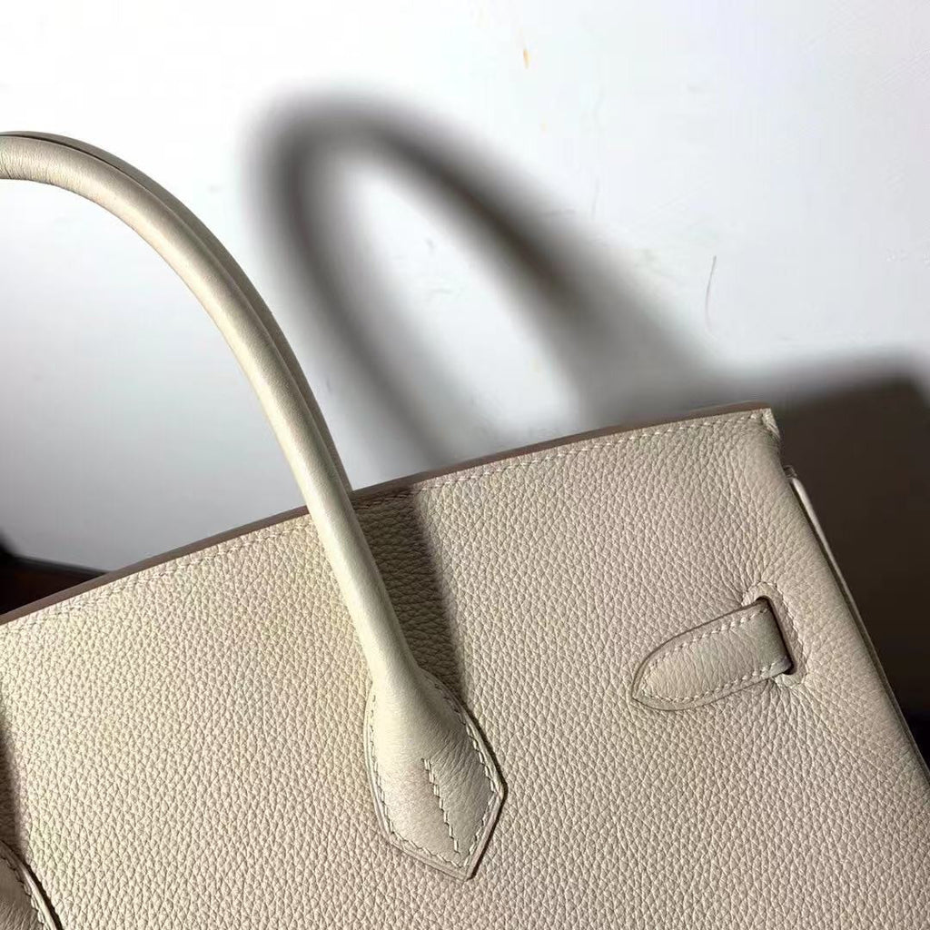 Hermès  10 craie Birkin 35  Togo Leather Gold Hardware