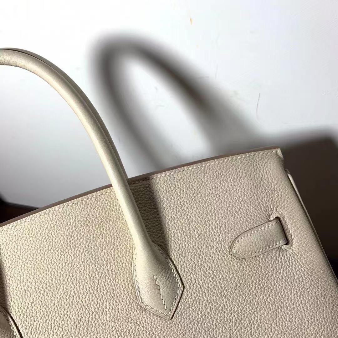 Hermès  10 craie Birkin 35  Togo Leather Gold Hardware
