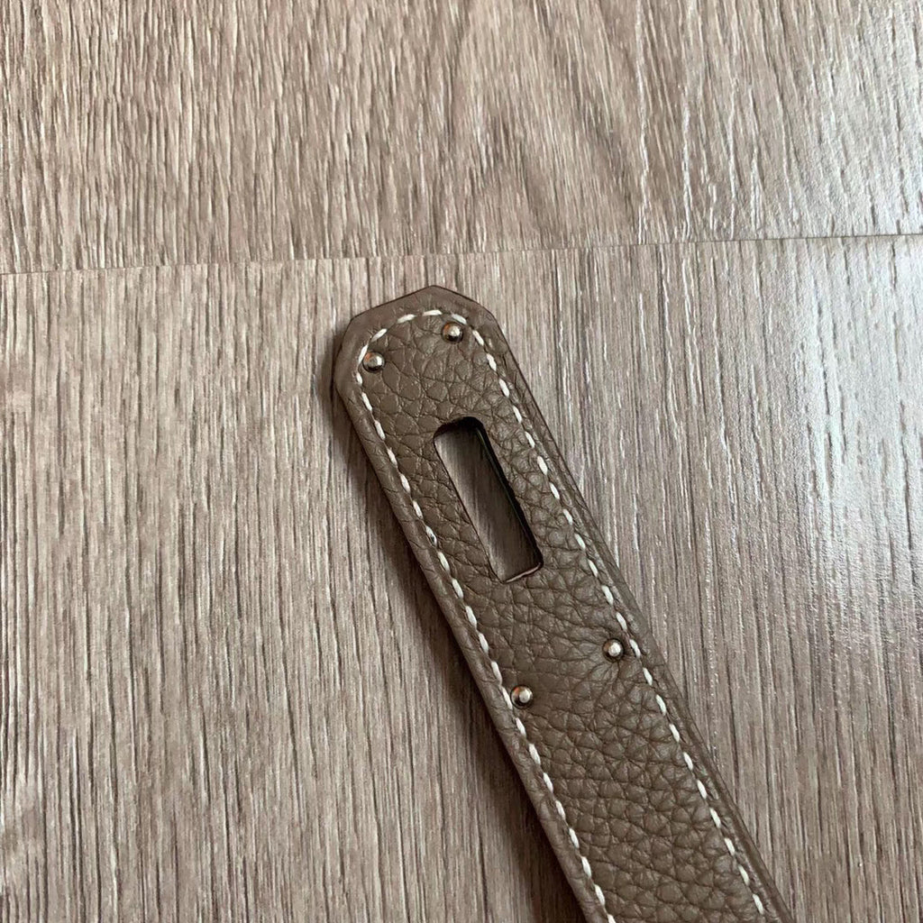 Hermès Etoupe  35 Togo Leather Palladium  Hardware