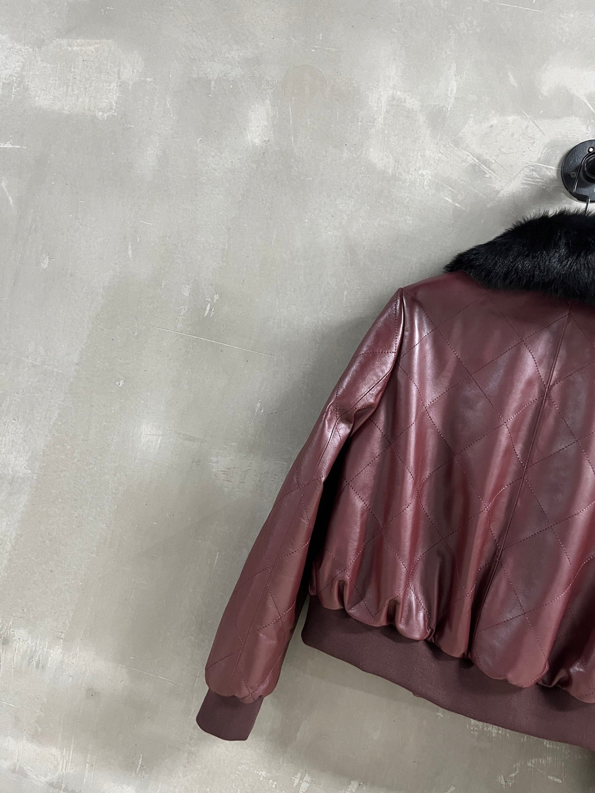 Chanel Diamond-Quilted Leather Bomber Jacket with Detachable Wool Collar — 2026 Fall/Winter Chanel