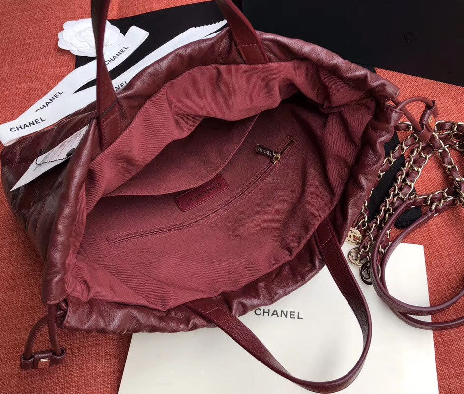 Chanel Shopping Bag SS2019 Bordeaux