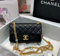 Chanel Flap Bag with  Resin & Gold-Tone Metal Black Small