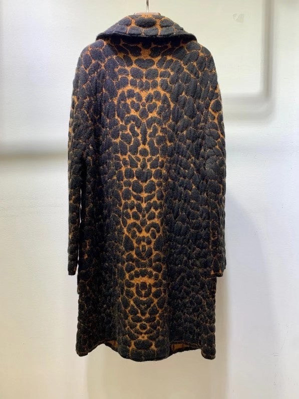 Saint Laurent TAILORED COAT IN LEOPARD-PRINT WOOL AND MOHAIR JACQUARD