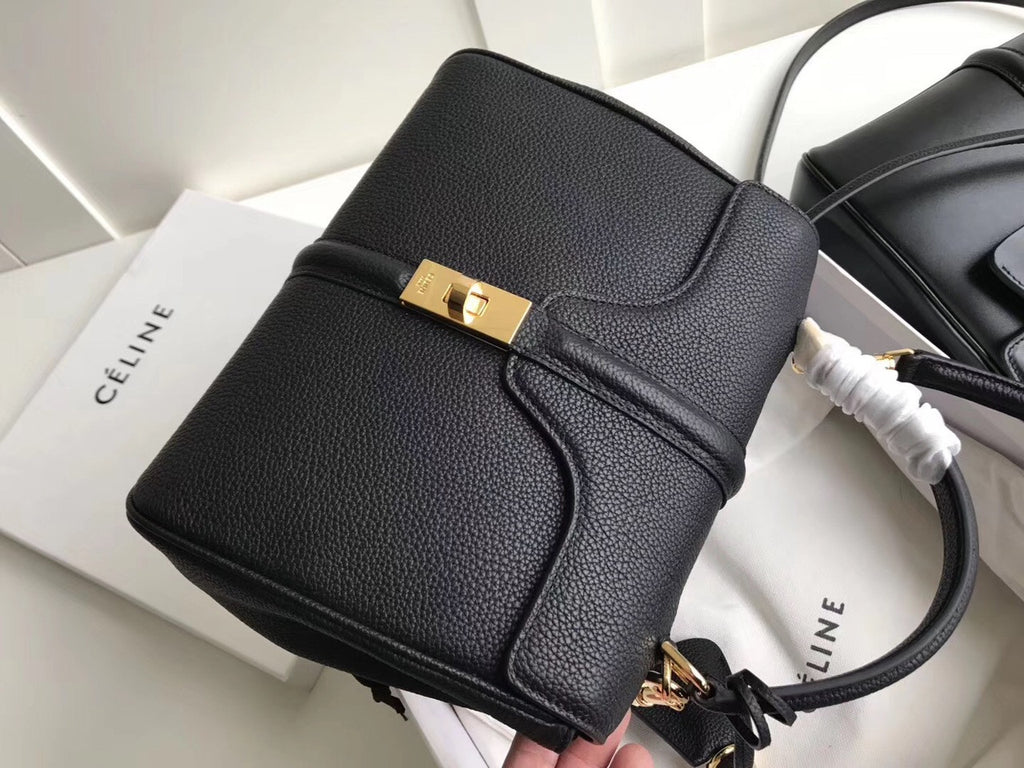 Celine SMALL 16 BAG IN SATINATED CALFSKIN BLACK