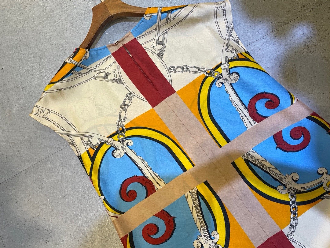 Hermes "L'Instruction du Roy Zoom" flared dress