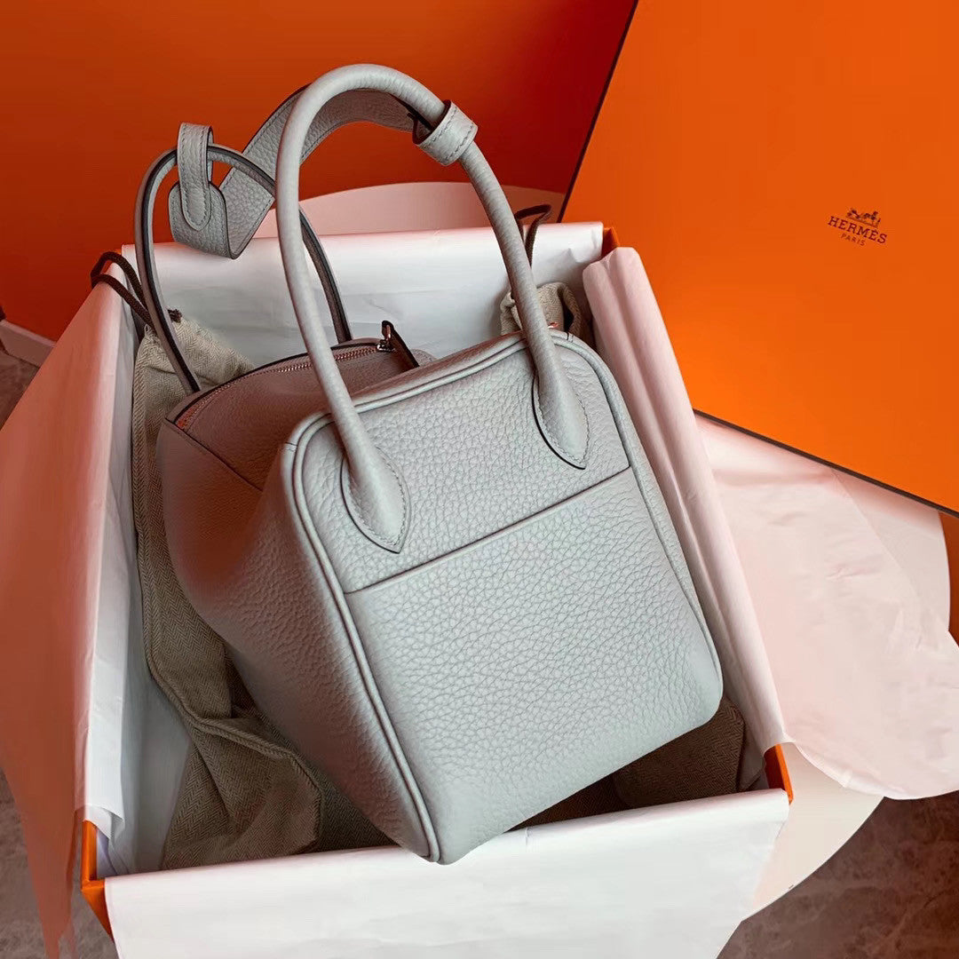 Hermes 8U Bleu Glacier  Lindy 26 Togo Palladium Hardware