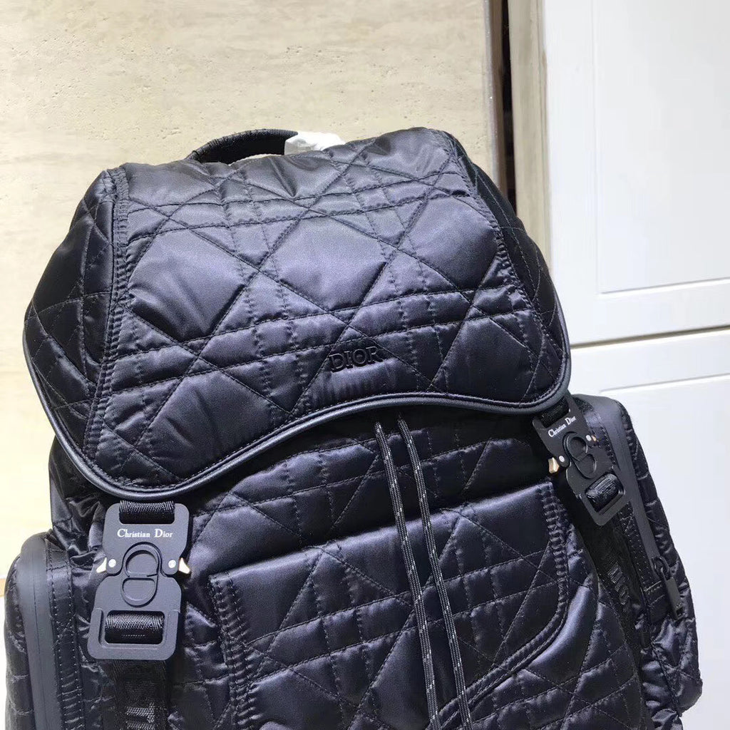 Christian Dior SADDLE BACKPACK IN BLACK NYLON