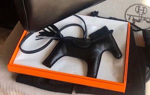 HERMES LIMITED EDITION SO BLACK RODEO HORSE MM BAG CHARM