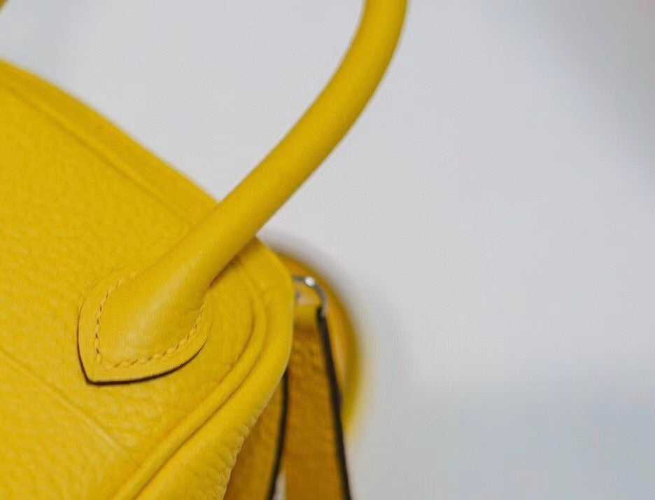 Hermes Mini Lindy 20cm Bag Lime Togo Leather Palladium Hardware