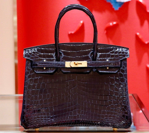 Hermes Bleu Thalassa Birkin 30 in Niloticus Crocodile with Gold hardware
