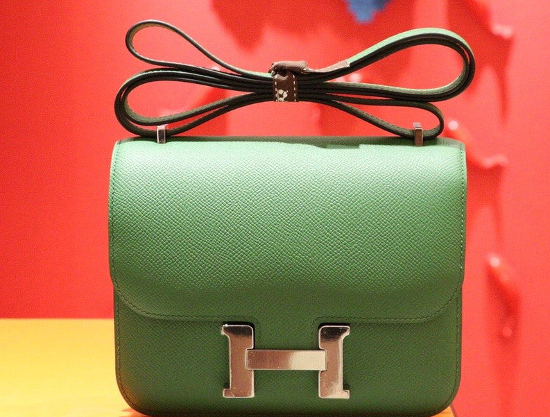 Hermes U4 Vert Vertigo Constance Epsom leather 18cm Palladium Hardware