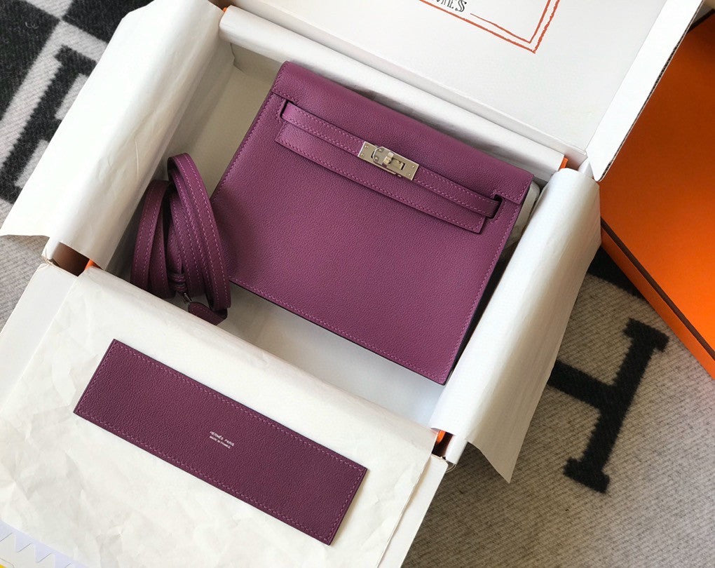 Hermes Anemone Kelly Danse Bag Evercolour Leather Palladium Hardware
