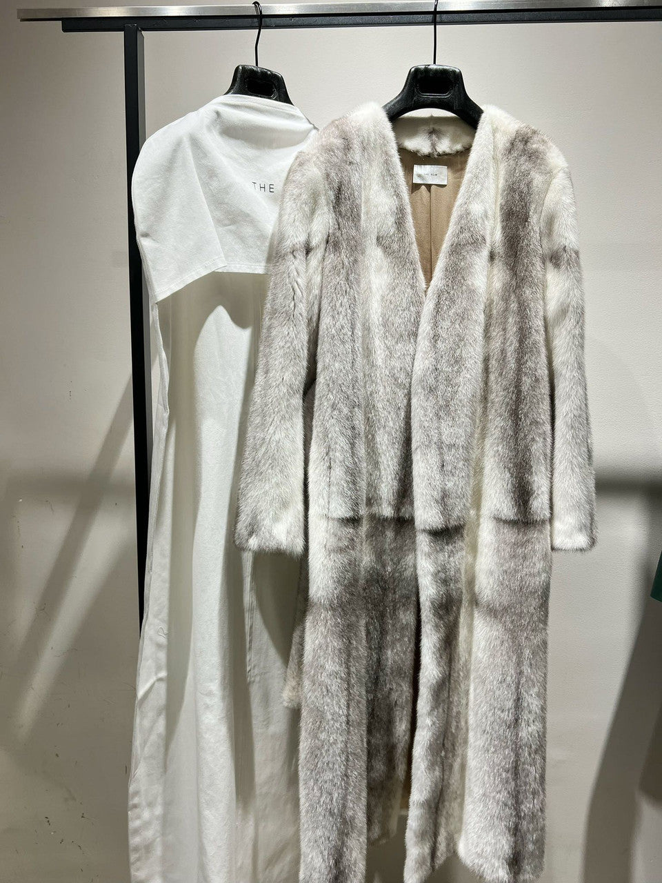 The Row Maxi Tanilo Mink belt coat Grey