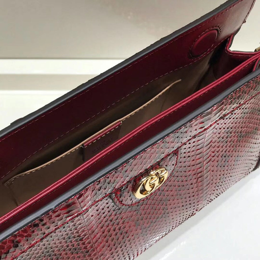 Gucci Ophidia small snakeskin shoulder bag Red