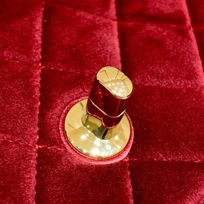 Chanel Velvet Flap Bag Red