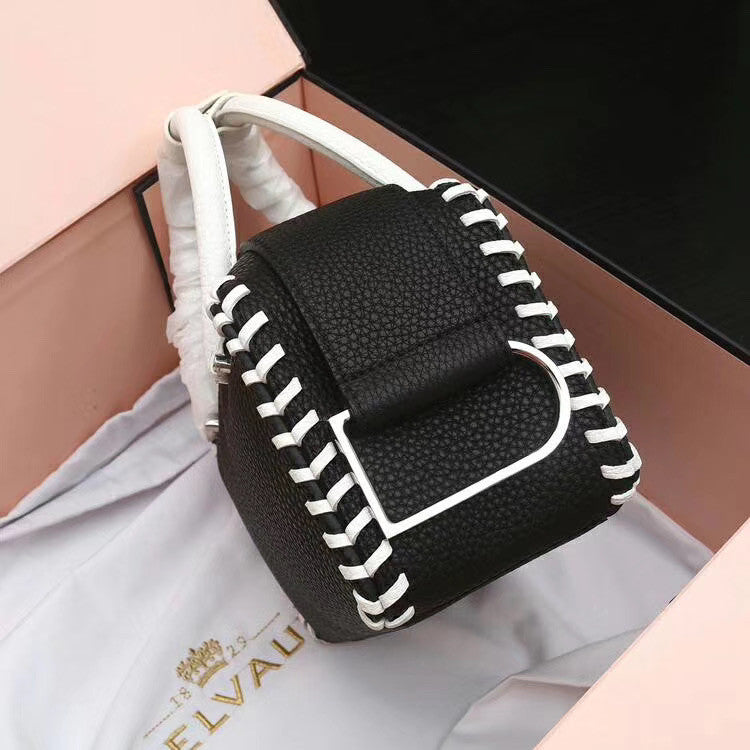 DELVAUX Limited Edition Cool Box Leather Satchel Black & White