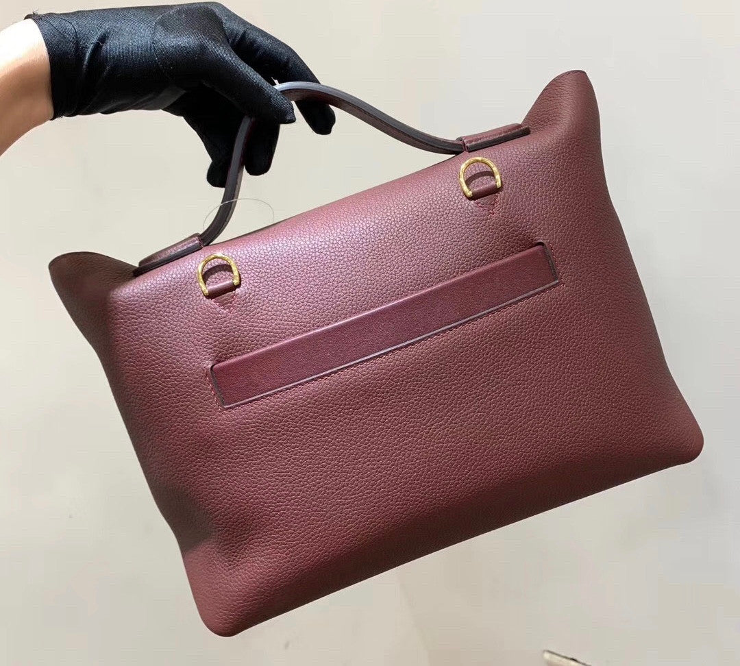 Hermes Kelly 24/24 Bordeaux Swift & Togo Leather with Gold Hardware