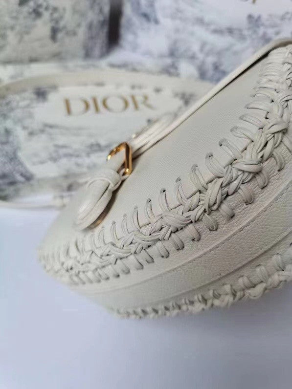 Christian Dior MEDIUM DIOR BOBBY BAG Latte Grained Calfskin with Whipstitched Seams