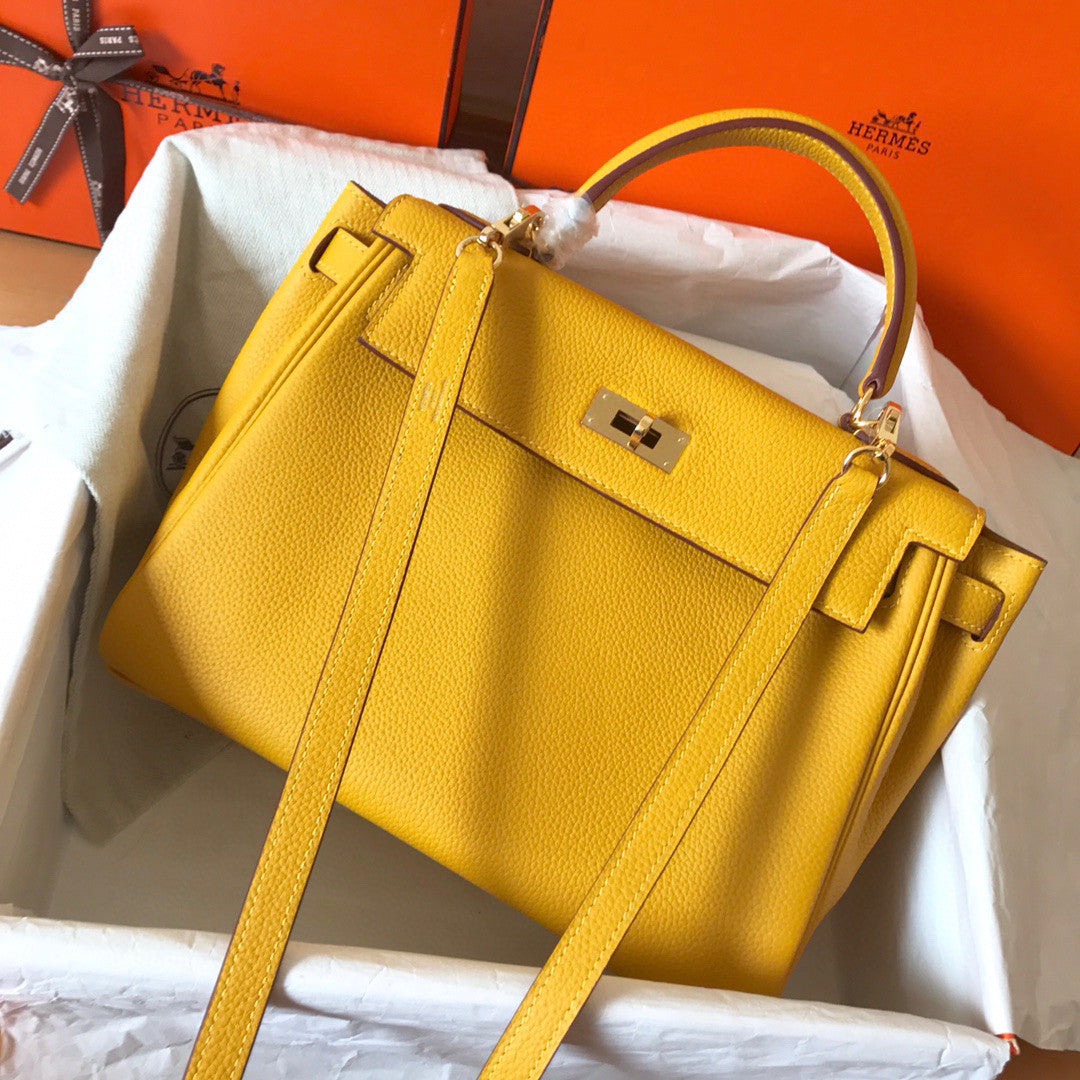 Hermes  JAUME AMBRE  Kelly 28 cm Gold Hardware