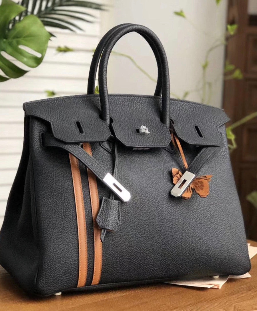 HERMÈS  LIMITED EDITION OFFICIER BIRKIN 35 BLACK TOGO HANDBAG