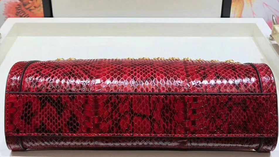 Gucci Ophidia small snakeskin shoulder bag Red