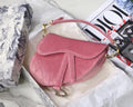 Christian Dior MINI SADDLE VELVET BAG PINK