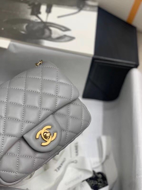 Chanel Bag Romance Square Mini Flap Bag Grey