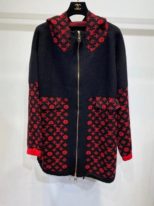 Louis Vuitton 1A837A OVERSIZED WOOL-KNIT MONOGRAM HOODIE