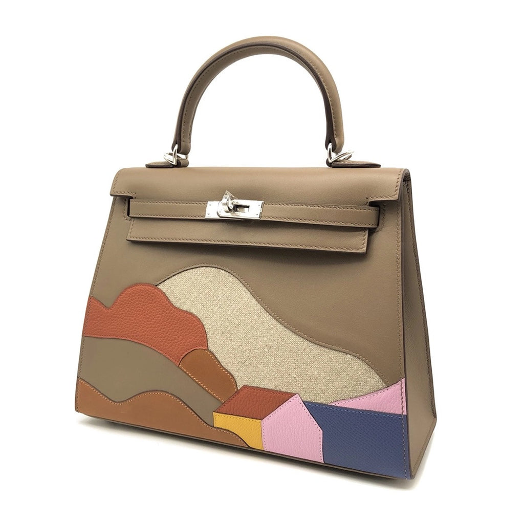 Hermes Special Order Endless Road Day  Kelly 25 cm Epsom Palladium Hardware