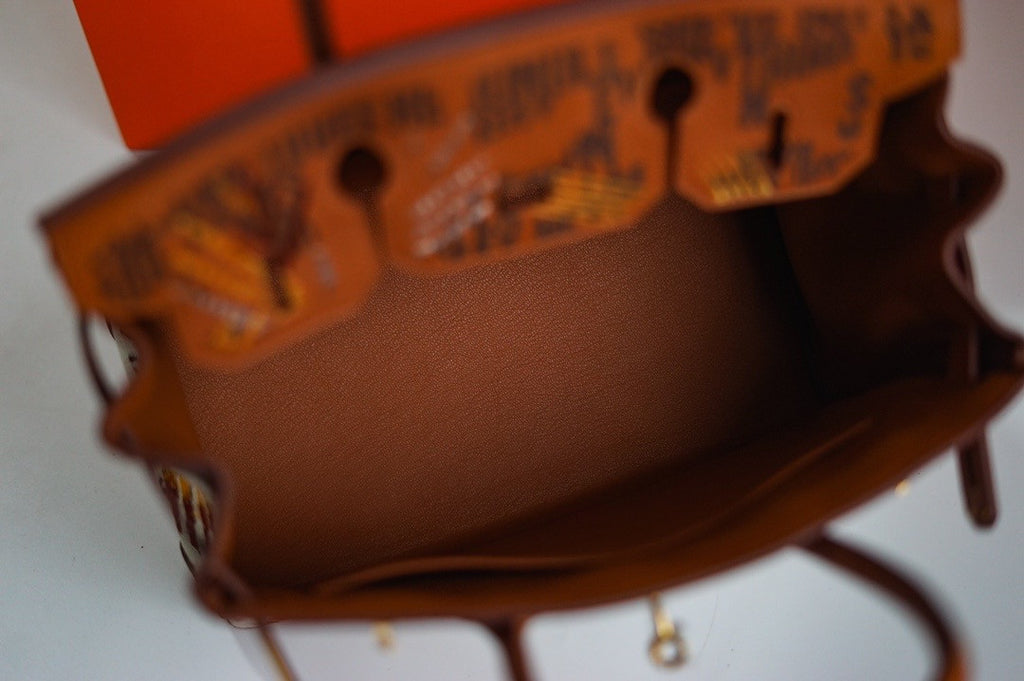 [Online Exclusive] Hermes Singapore Limited Edition Embroidered Birkin 30 Bag Gold